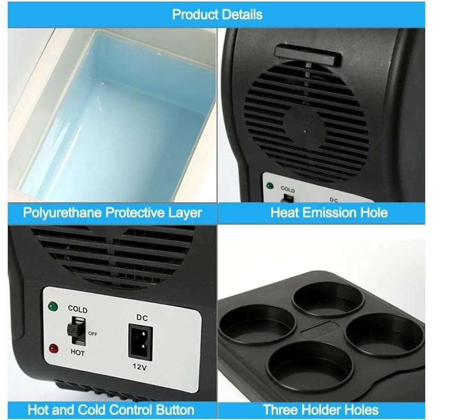 6L Portable Electronic Cooling & Warming Fridge 12V