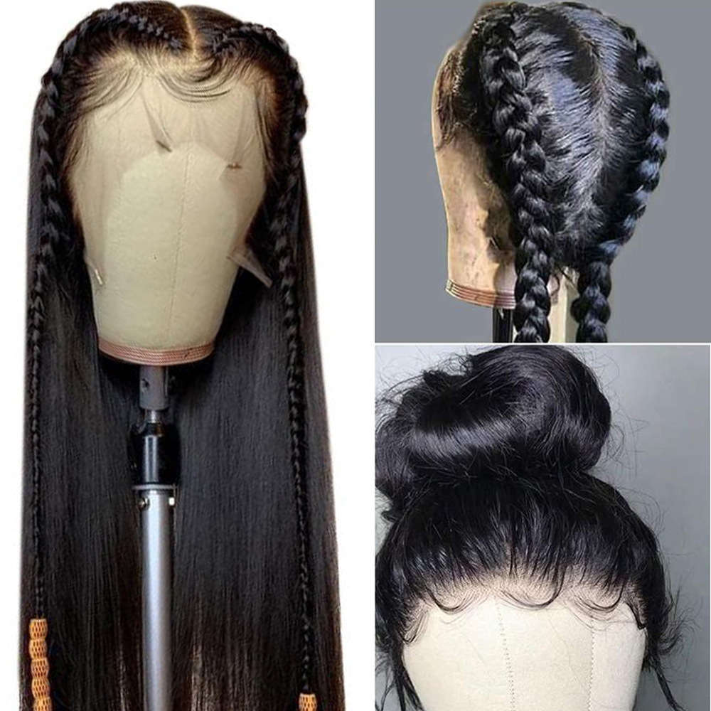 Natural fashion front lace wig - Natural black / 24"