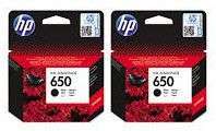 HP 650 Two Pack Black Ink Cartridge