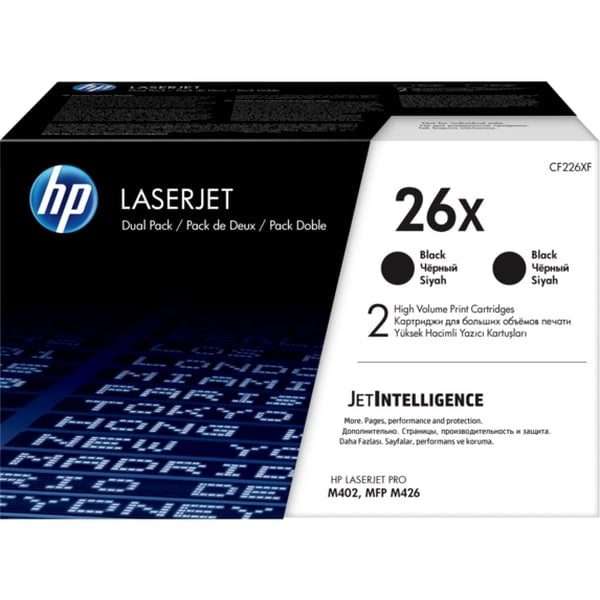HP 26X 2-Pack High Yield Black Original LaserJet Toner Cartridge