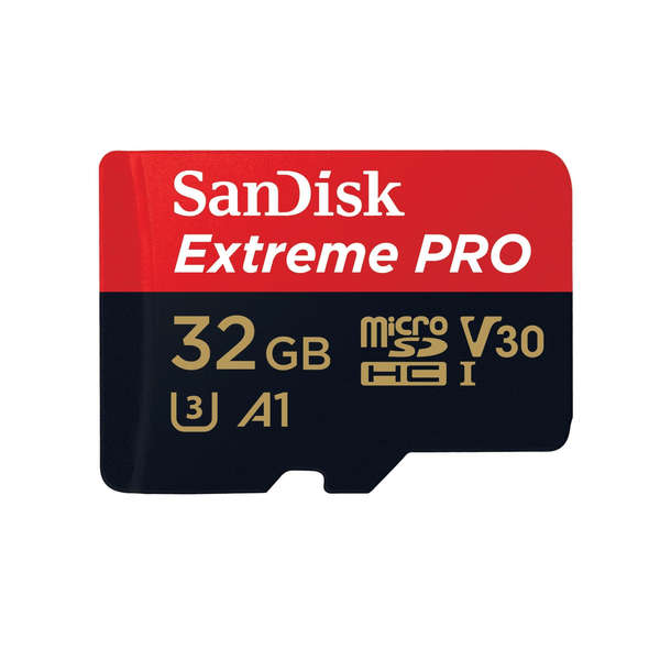 SANDISK EXTREME PRO MICROSDHC 32GB AND SD ADAPTER AND RESCUEPRO DELUXE 100MBS A1 C10 V30 UHS I U3