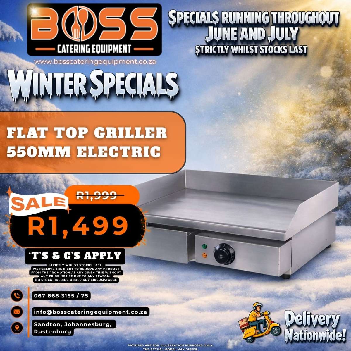 Flat Top Griller 550mm Electric