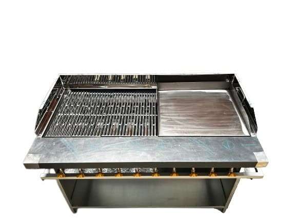 8 Burner Gas Flame Griller With 4 Burner Solid Plate