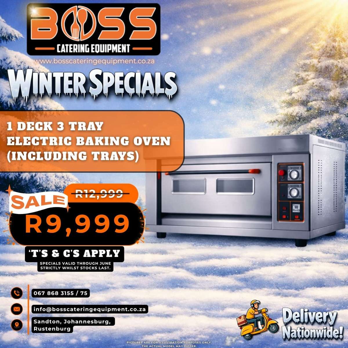 1 Deck 3 Tray Electric Baking Oven (Including Trays)