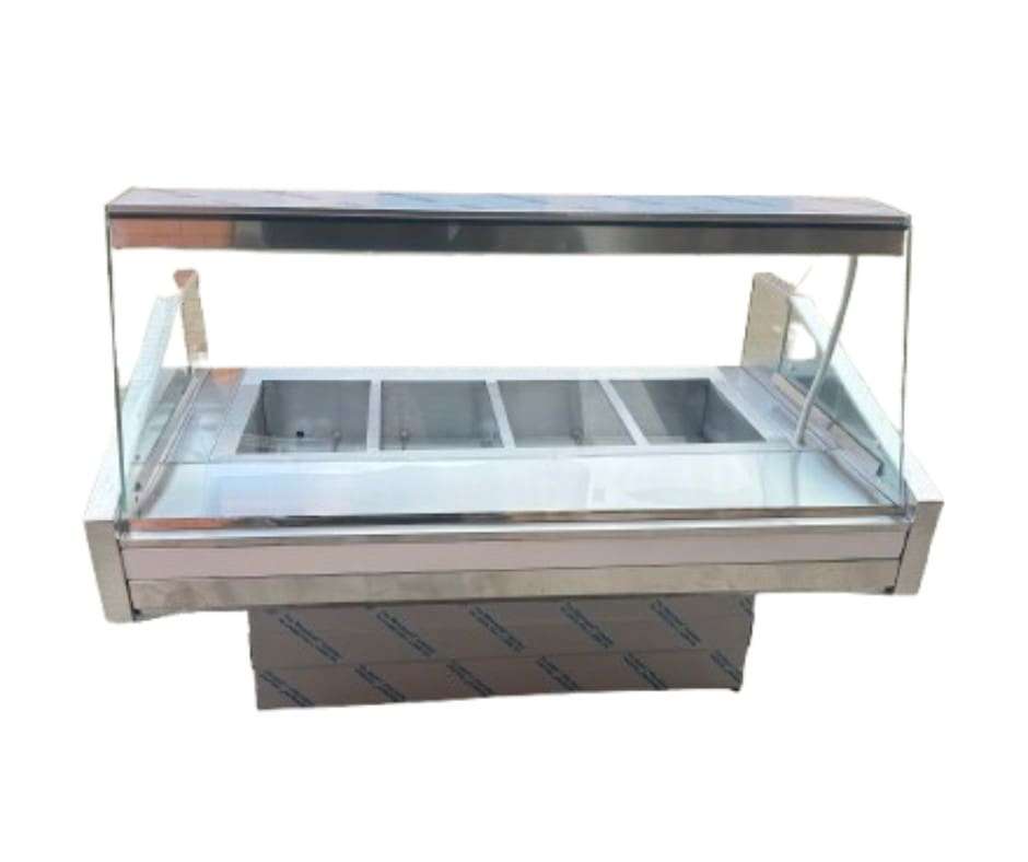 5 Division Bain Marie Warmer - Flat Glass (2m)
