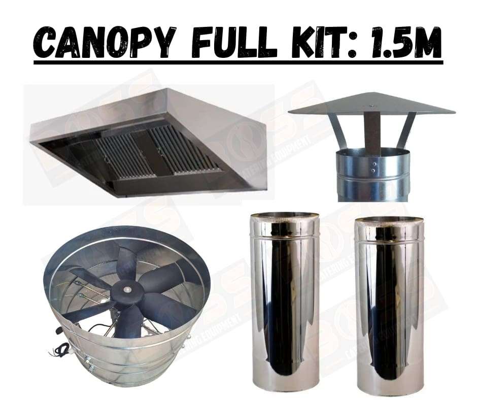 Complete Galvanised Extractor Canopy Kit - 1.5m