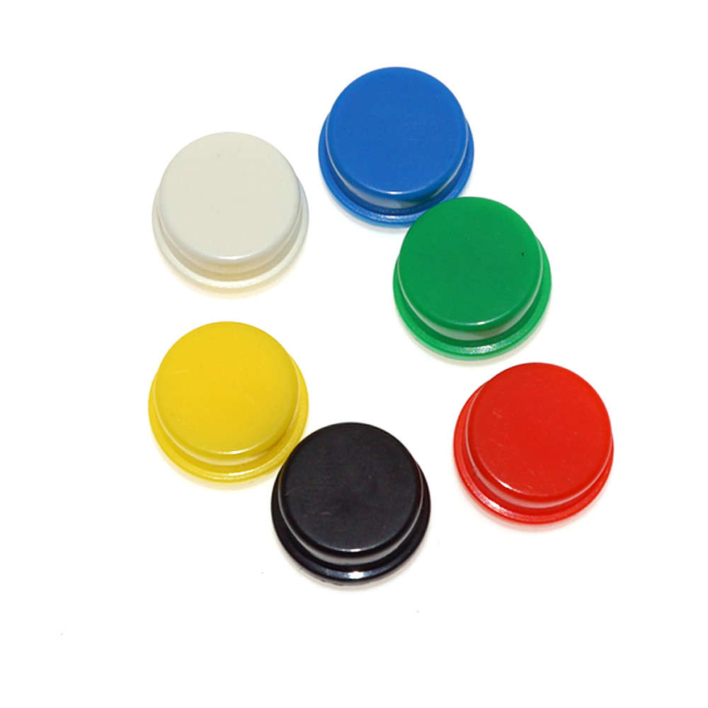 12x12mm Square Cap Tactile Push Button Switch  Breadboard Friendly (4-Pin)