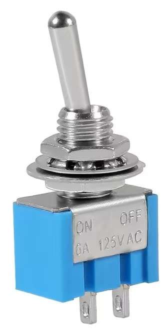 SPST Mini Toggle Switch 2 Pin 2 Position On/Off Miniature Toggle Switch (6A 125VAC)