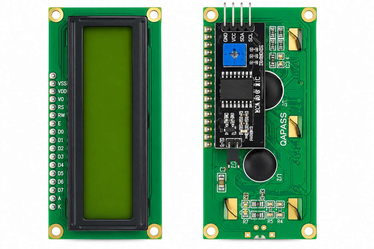 LCD 1602 16×2 Character Display Module with I2C Interface  5V