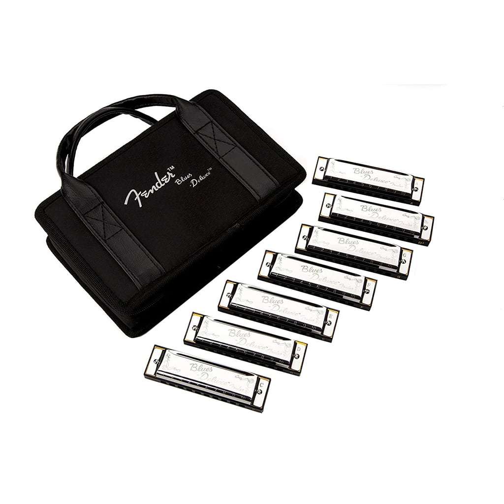 Fender Blues Deluxe Harmonica Pack with Case - 7 Harmonicas