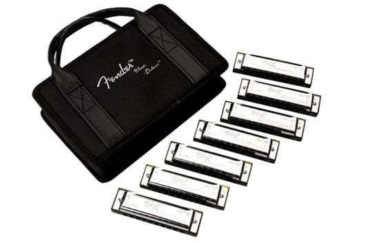 Fender Blues Deluxe Harmonica Pack with Case - 7 Harmonicas