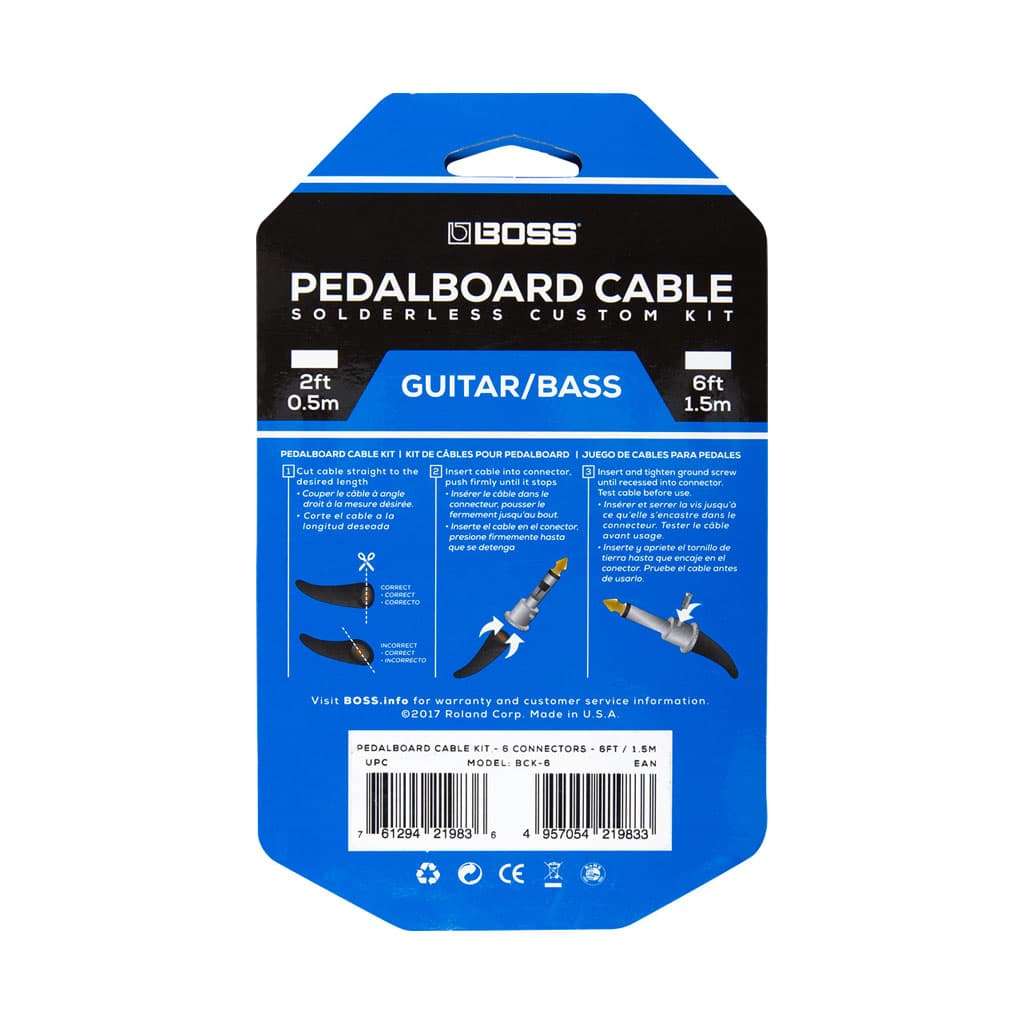 Boss BCK-6 1.5m Solderless Pedalboard Patch Cable Kit