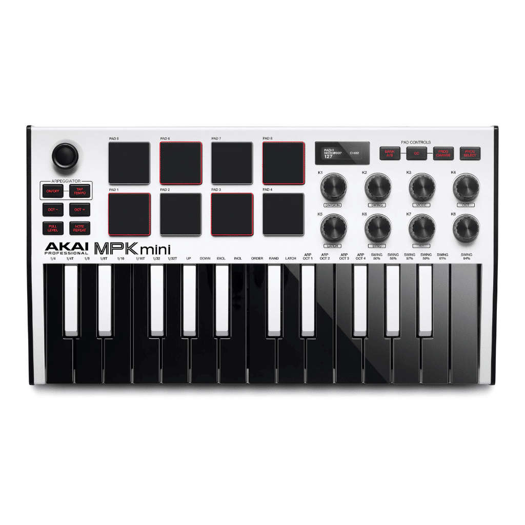 Akai MPK Mini MkIII  25 Key USB MIDI Controller with MPC Drum Pads  Limited Edition White