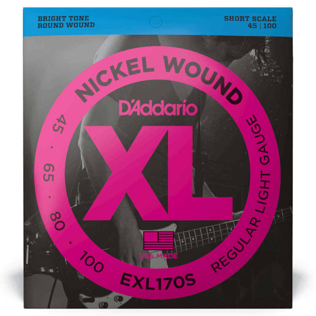D'Addario EXL170S Nickle Wound 4-String Short Scale Bass Guitar Strings