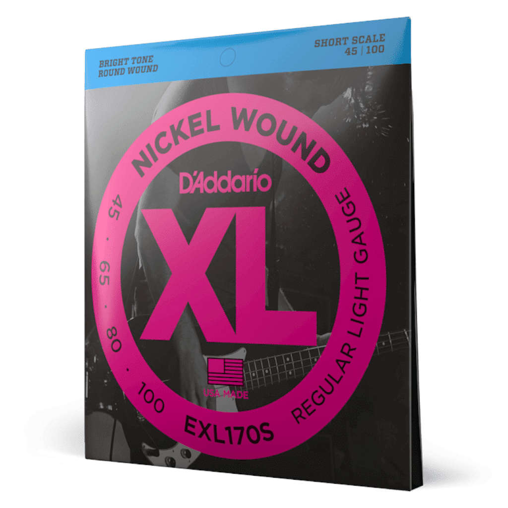 D'Addario EXL170S Nickle Wound 4-String Short Scale Bass Guitar Strings