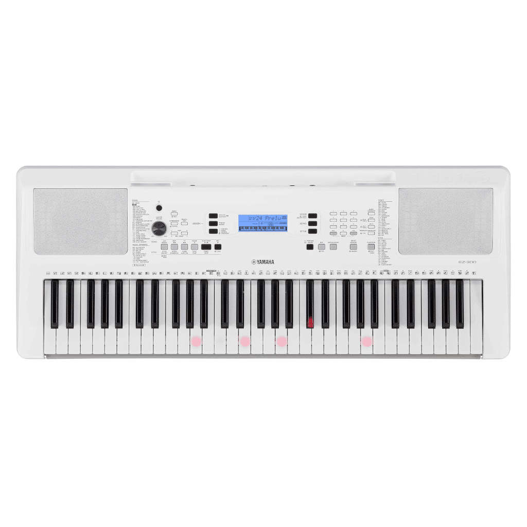 Yamaha EZ-300 61-Key Beginner Keyboard with Lighted Keys - White