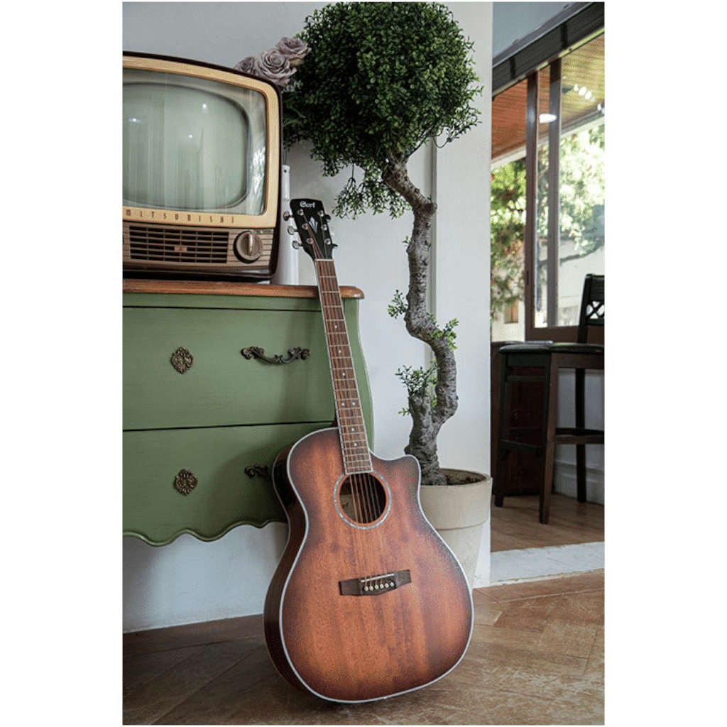 Cort GA-MEDX Mahogany Acoustic-Electric Guitar - Open Pore Mahogany