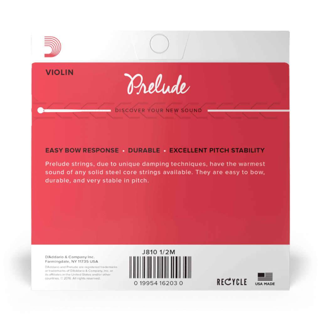D'Addario Prelude 1/2 Scale Violin String Set - Medium Tension