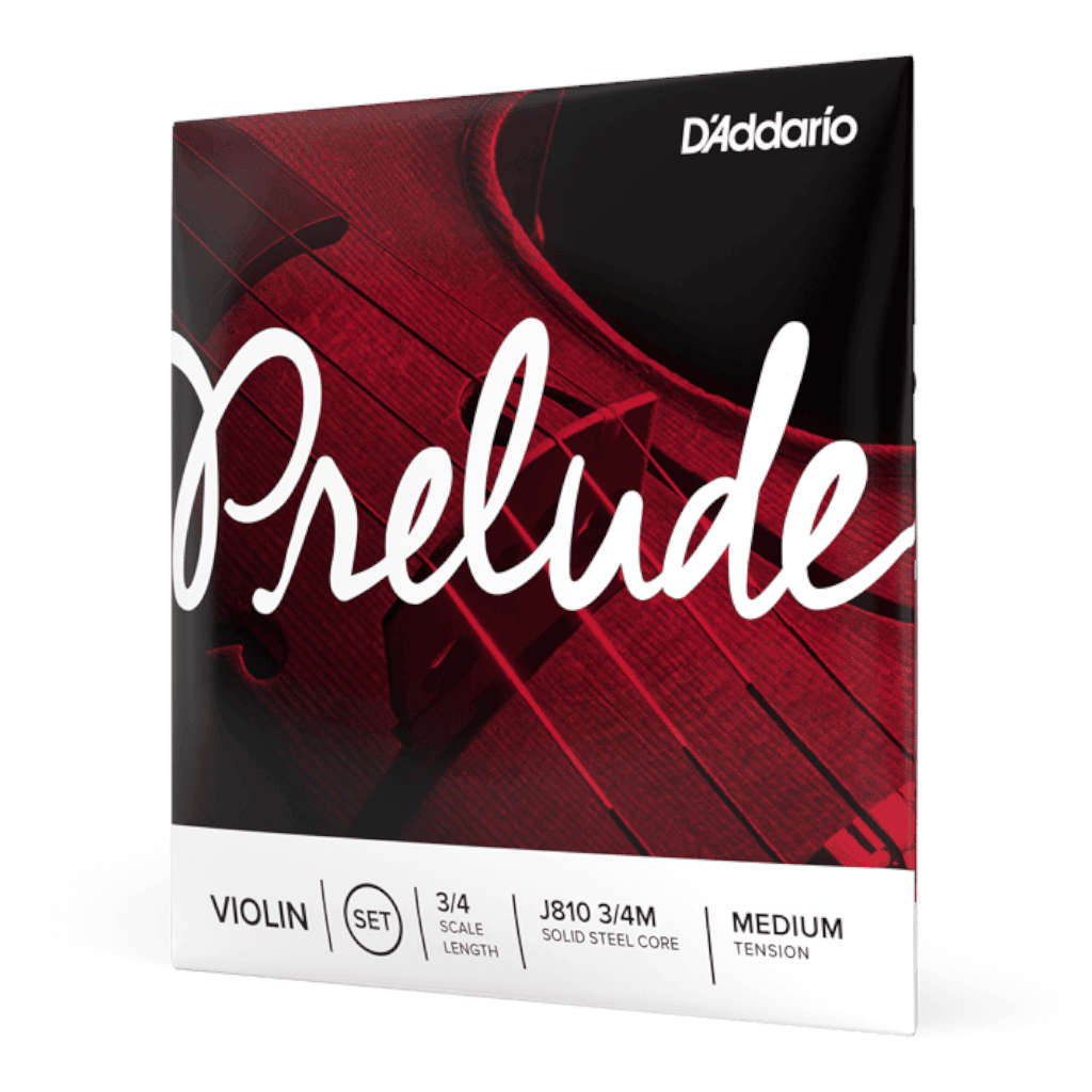 D'Addario Prelude 3/4 Scale Violin String Set - Medium Tension