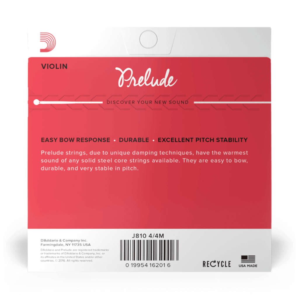 D'Addario Prelude 4/4 Scale Violin String Set - Medium Tension