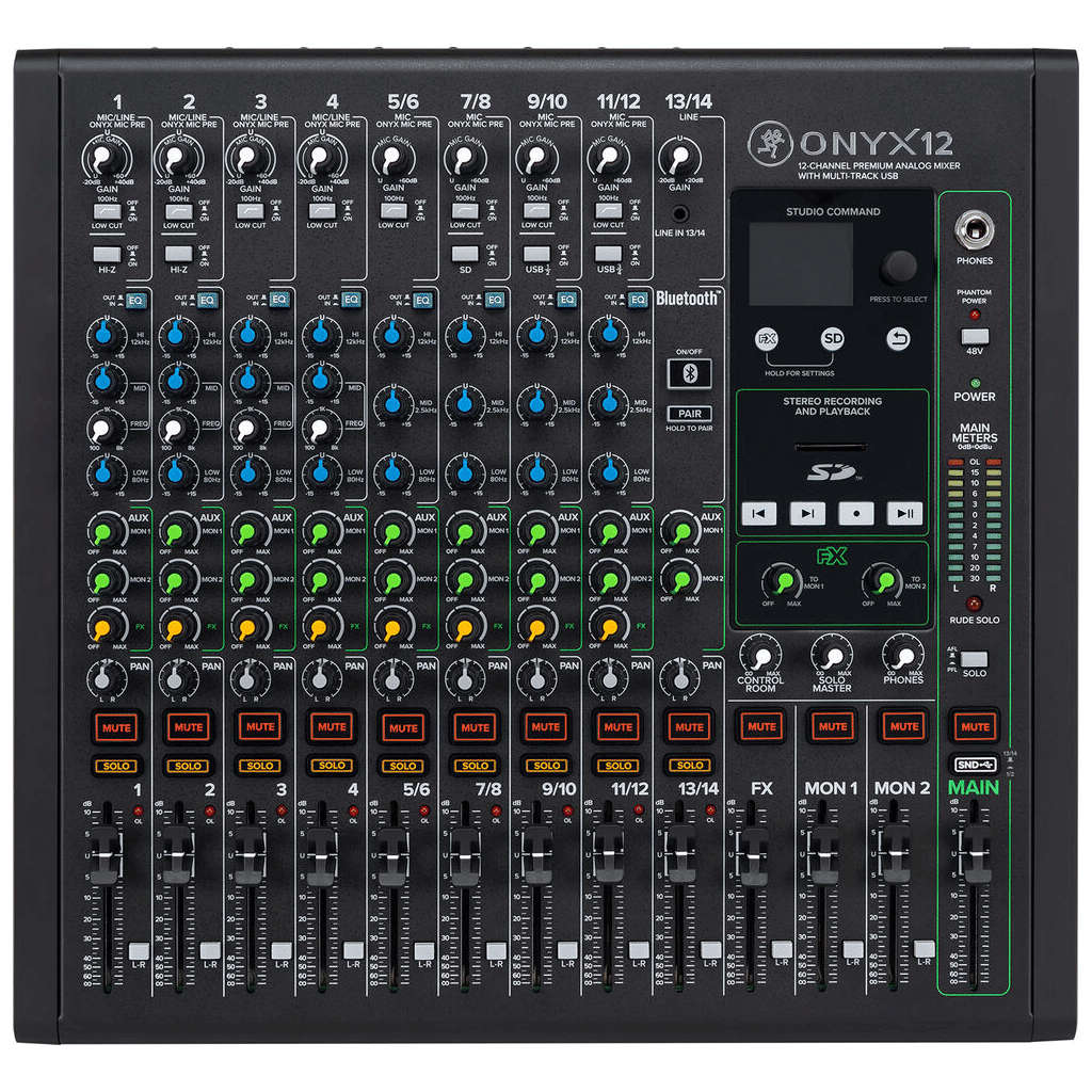 Mackie Onyx12 12-Channel Premium Analog Mixer with Multitrack USB