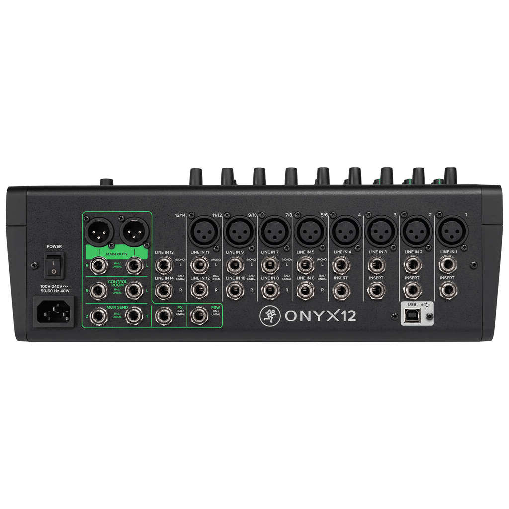 Mackie Onyx12 12-Channel Premium Analog Mixer with Multitrack USB