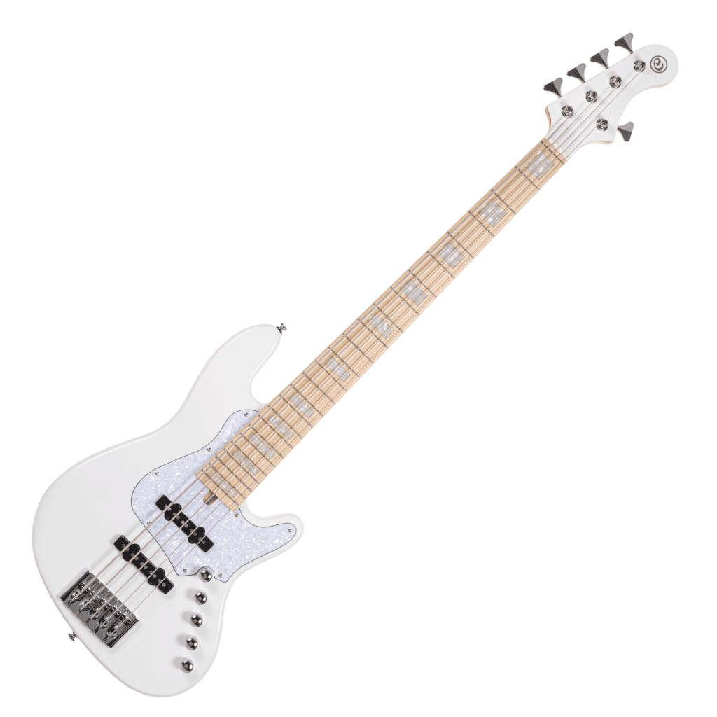 Cort Elrick NJS5 5-String Bass Guitar - White