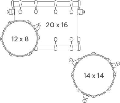 Mapex Saturn Evolution Straight-Ahead 3-Piece Drum Kit - Exotic Violet Burst (Hardware, Cymbals &...