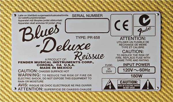 Fender Blues Deluxe Reissue Guitar Amplifier - Tweed