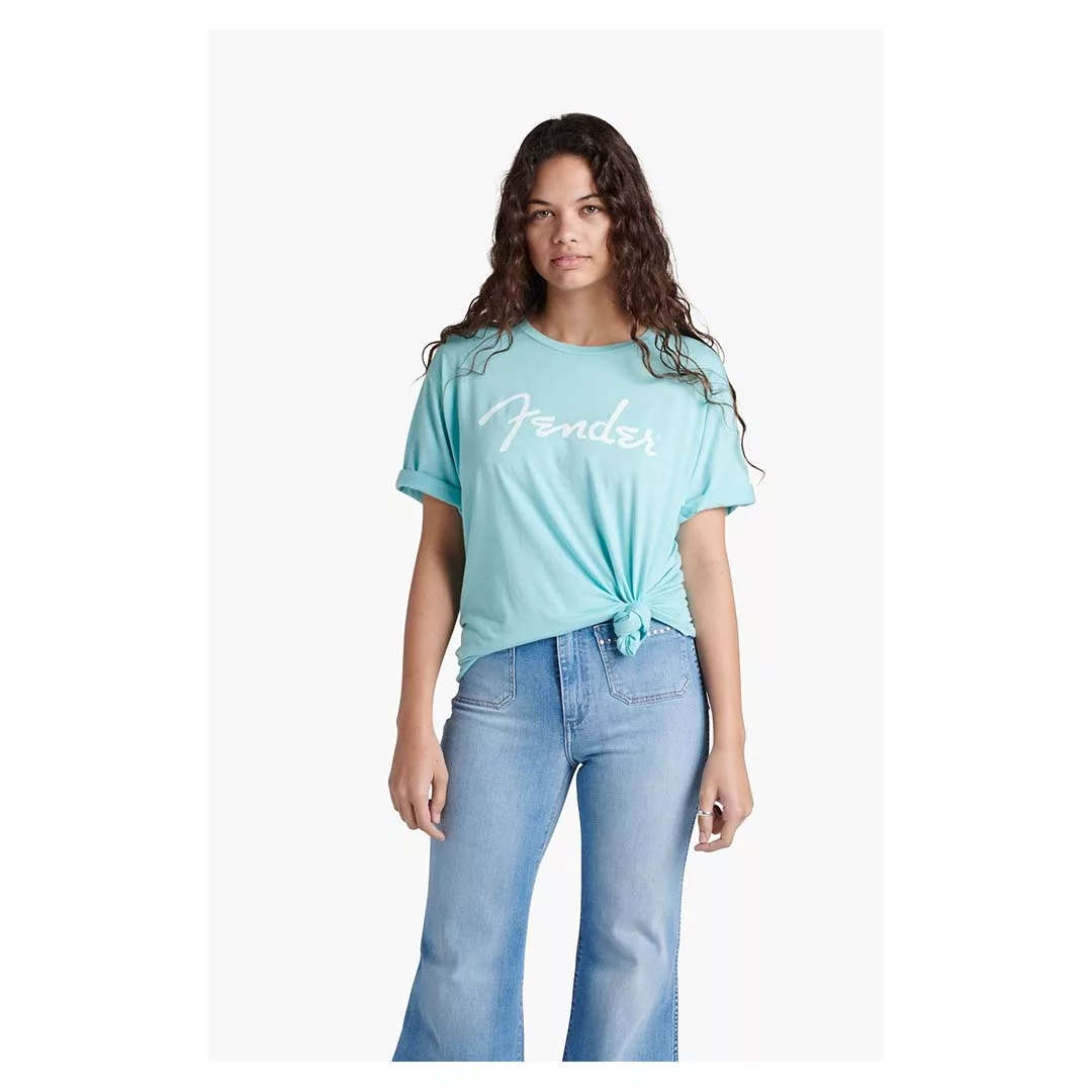 Fender Spaghetti Logo T-Shirt Daphne Blue - S