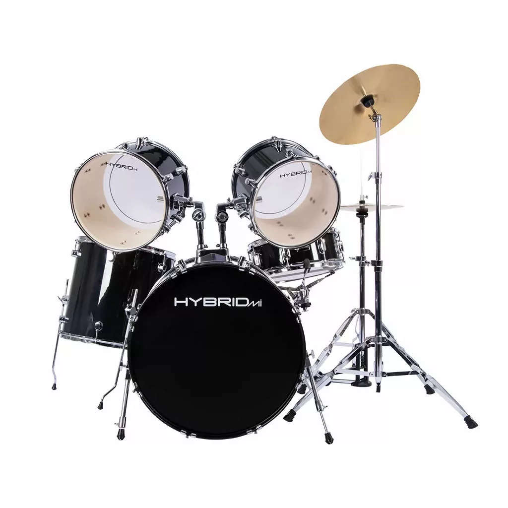 Hybrid HD5 5-Piece Drum Kit - Laser Black