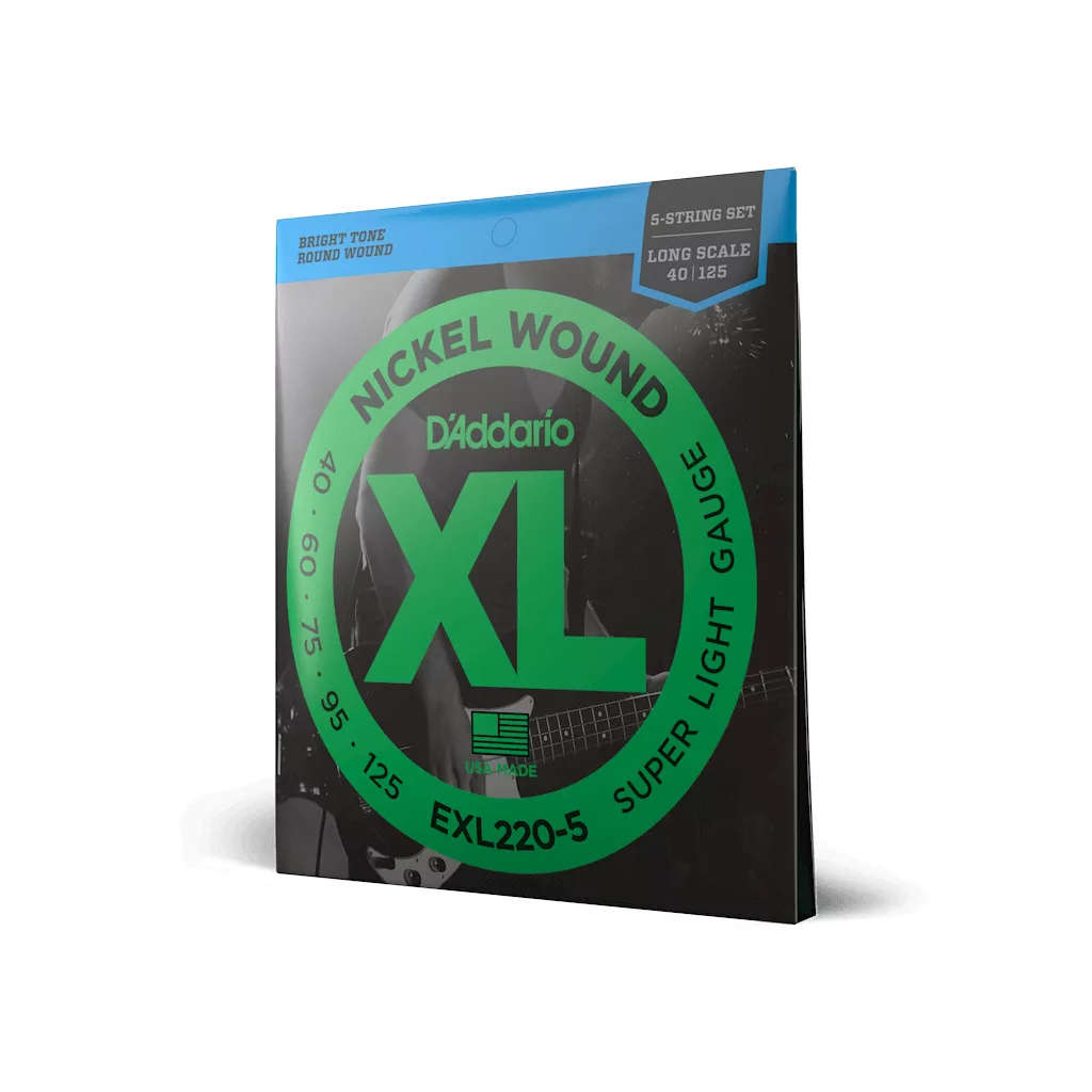 D'Addario 40-125 Super Light Long Scale 5-String Bass Strings