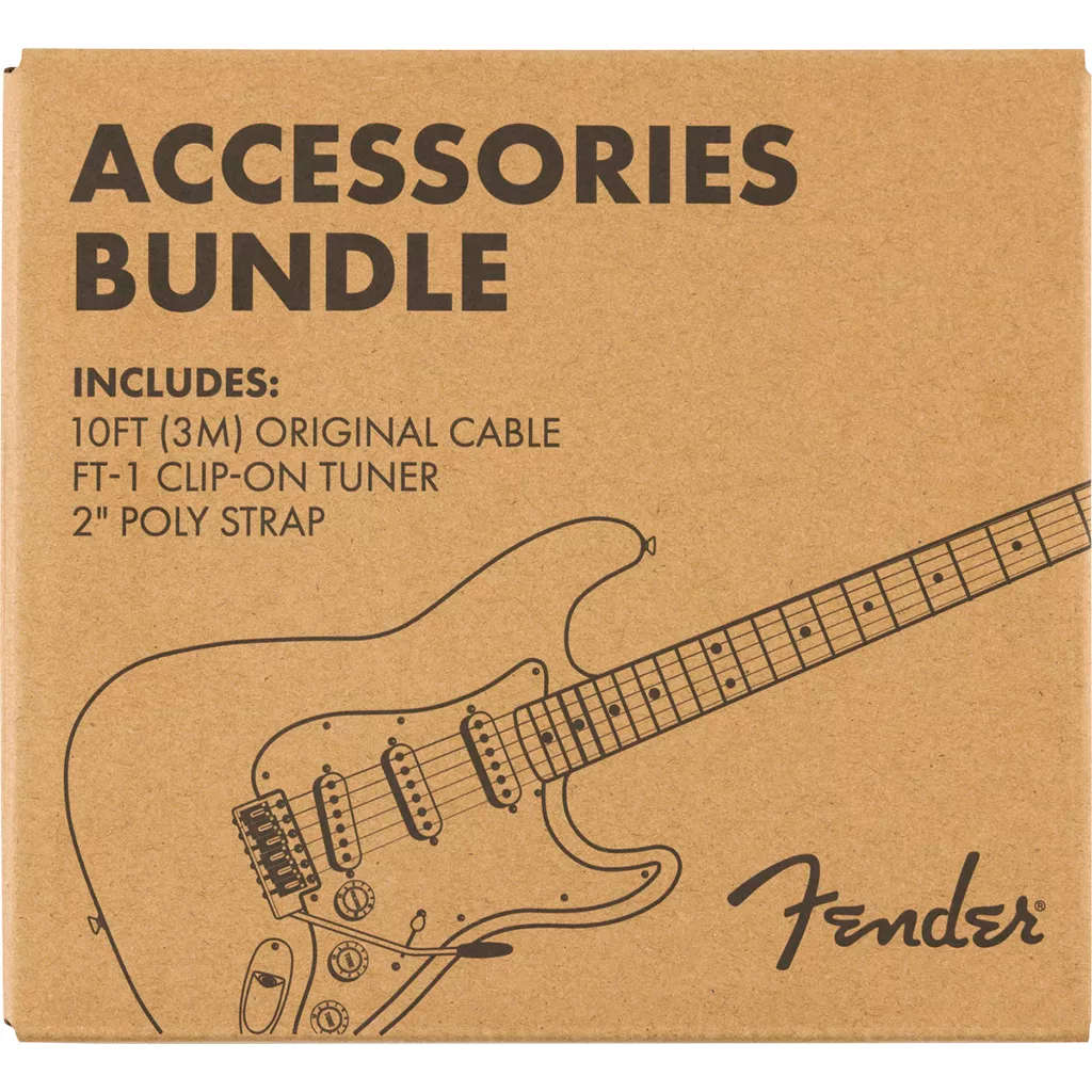 Fender Accessory Essentials Pack - Cable, Clip-On Tuner, Strap