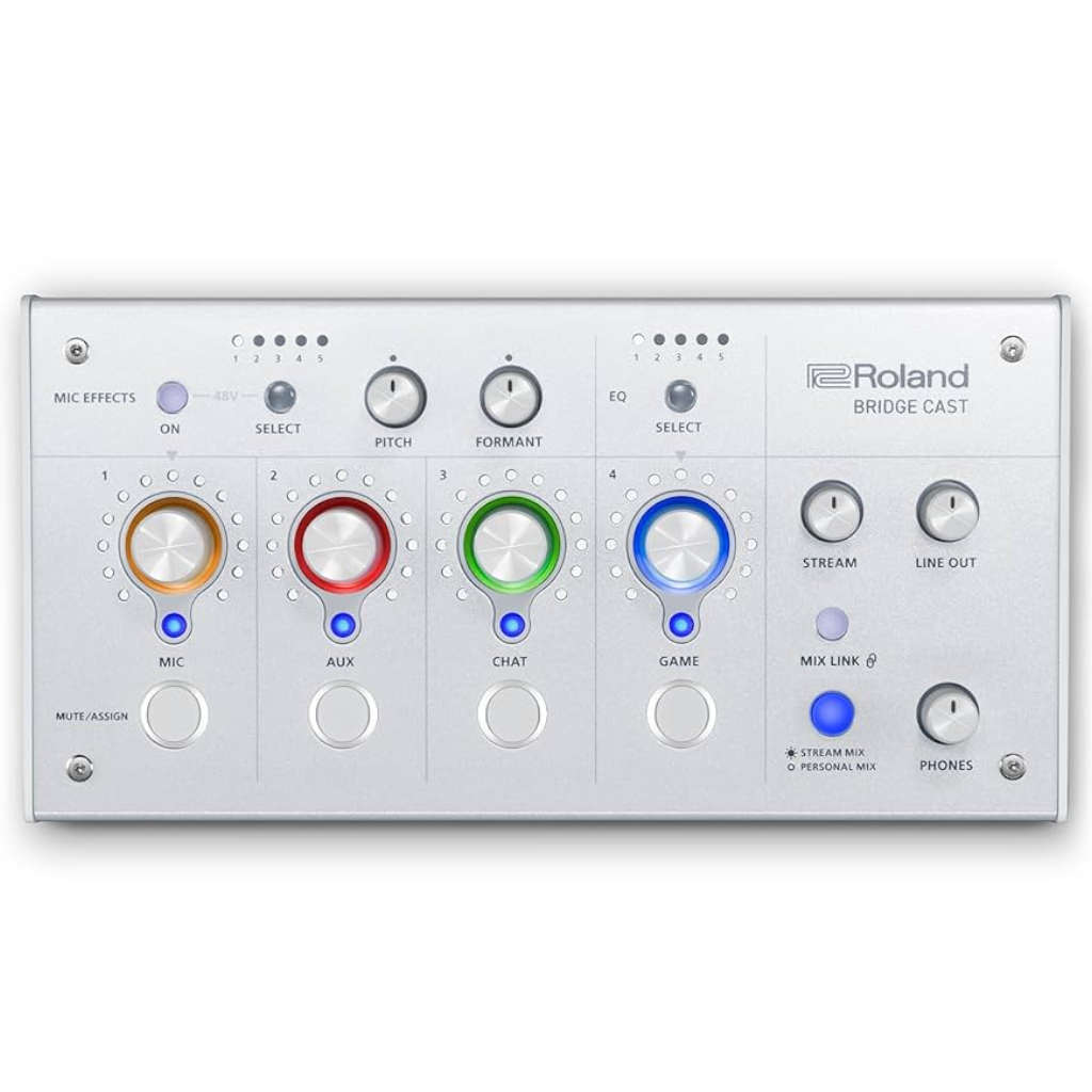 Roland Bridge Cast Dual-Bus Gaming Audio Mixer - Ice White