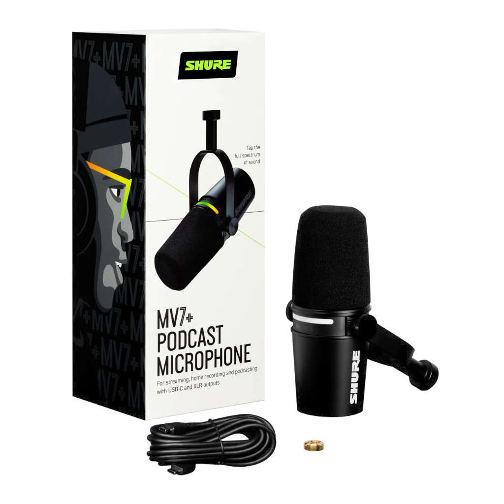 Shure MV7+ Hybrid Podcast Microphone - Black