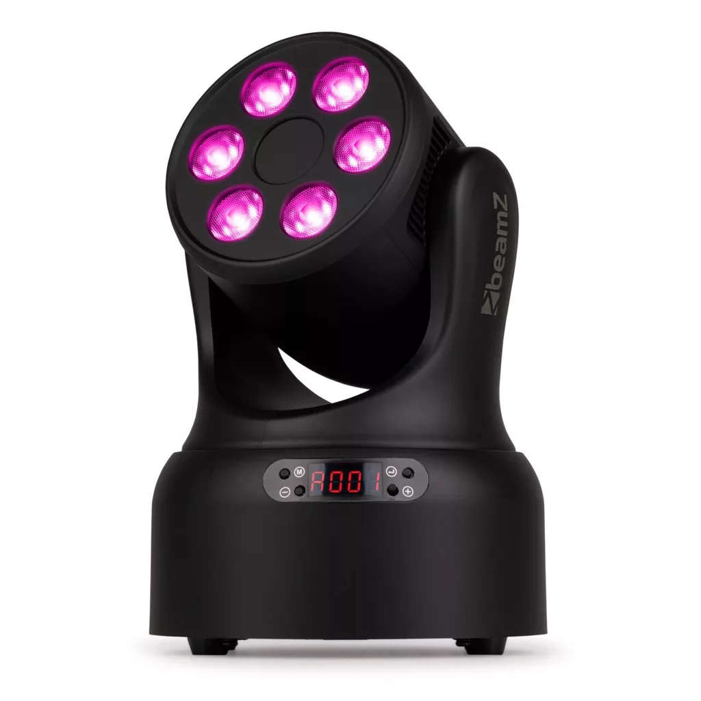 Beamz Nova68-BK LED Moving Head Wash Light with 6x 8Watt RGBW - Black