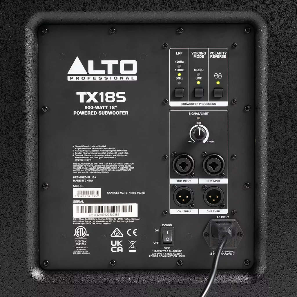 Alto TX18S 900-Watt 18-inch DSP-Enhanced Powered Subwoofer