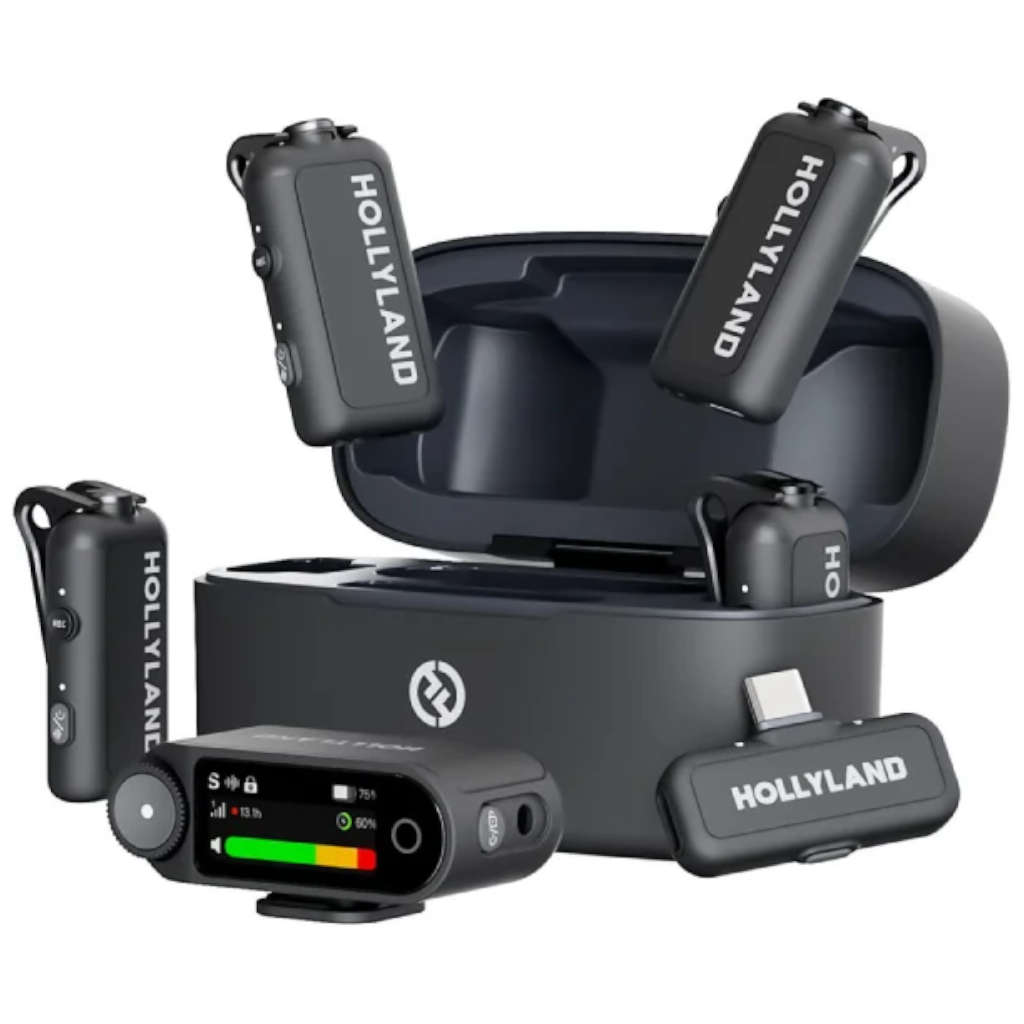 Hollyland LARK MAX 2 Combo 4-Person Wireless Microphone System for Cameras & Mobile Devices (Spac...