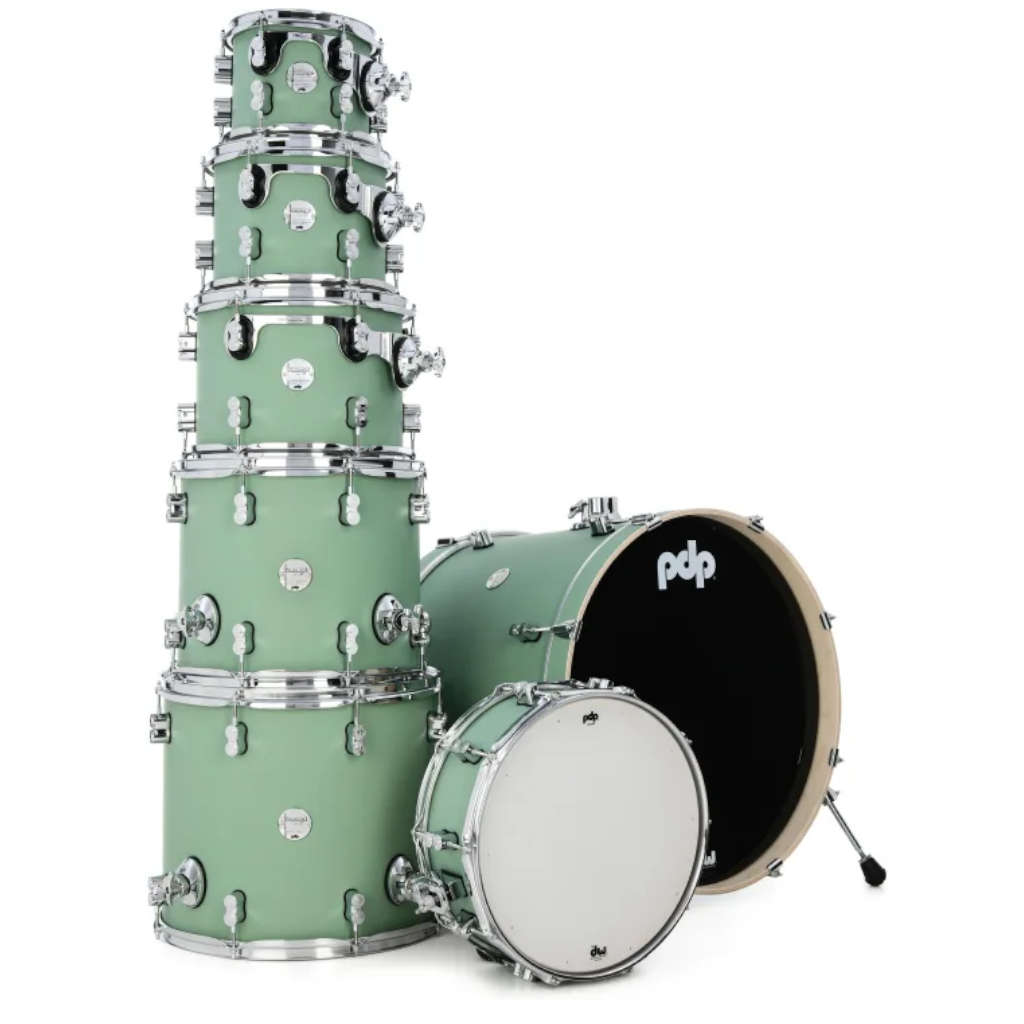 PDP Concept Maple 7-piece Shell Pack - Satin Seafoam (Excluding Cymbals & Hardware)
