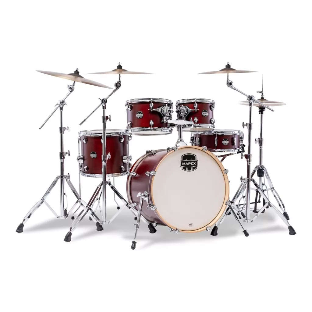 Mapex Mars Maple  5-Piece Fusion Drum Shell Pack  - Merlot Satin (Excludes Hardware & Cymbals)