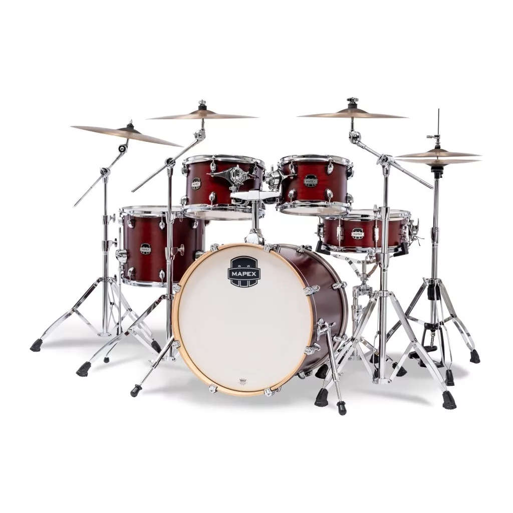 Mapex Mars Maple  5-Piece Fusion Drum Shell Pack  - Merlot Satin (Excludes Hardware & Cymbals)