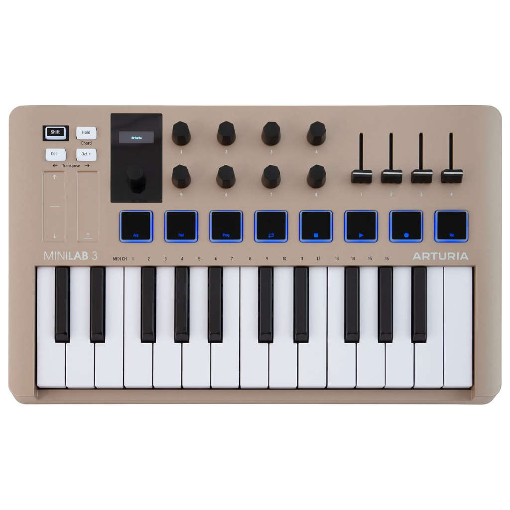 Arturia MiniLab 3 25 Slim-key Controller - Champagne