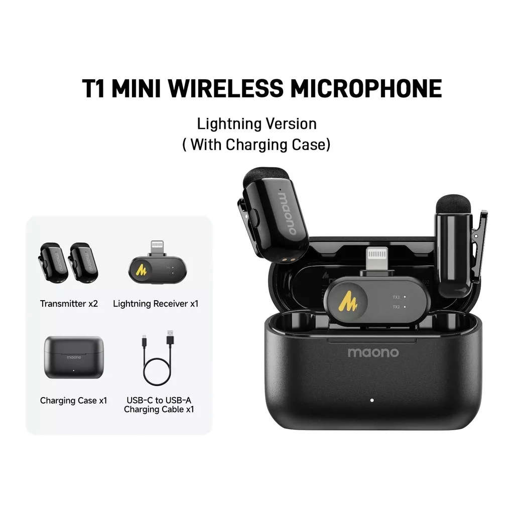 Maono WAVE T1 MINI Wireless Microphone System - Lightning