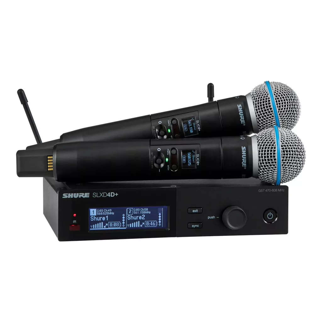 Shure SLXD24D+/B58 - Dual Wireless System with 2 SLXD2+/B58 Handheld Transmitters