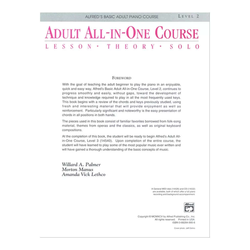 Alfred's Basic Adult All-in-One Course, Book 2