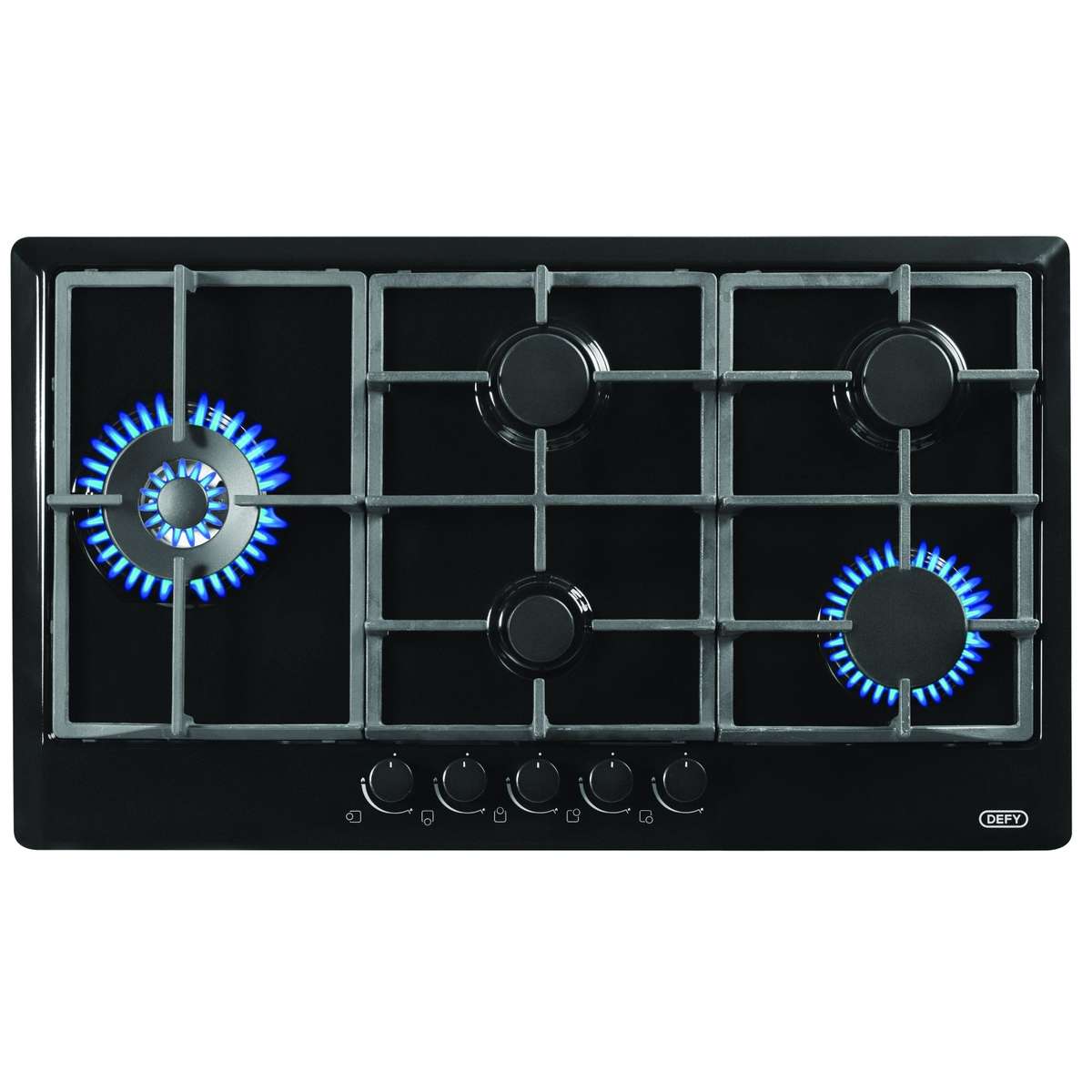 Defy DHG128 Gas Hob 5 Burner Black Hob