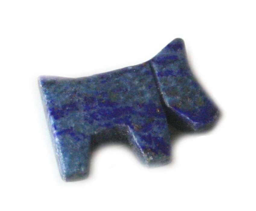 Dyed Lapis Lazuli dog pendant no bail 15x20mm
