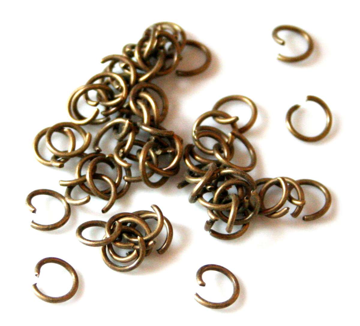 50 x Jump ring, bronze color, 7mm