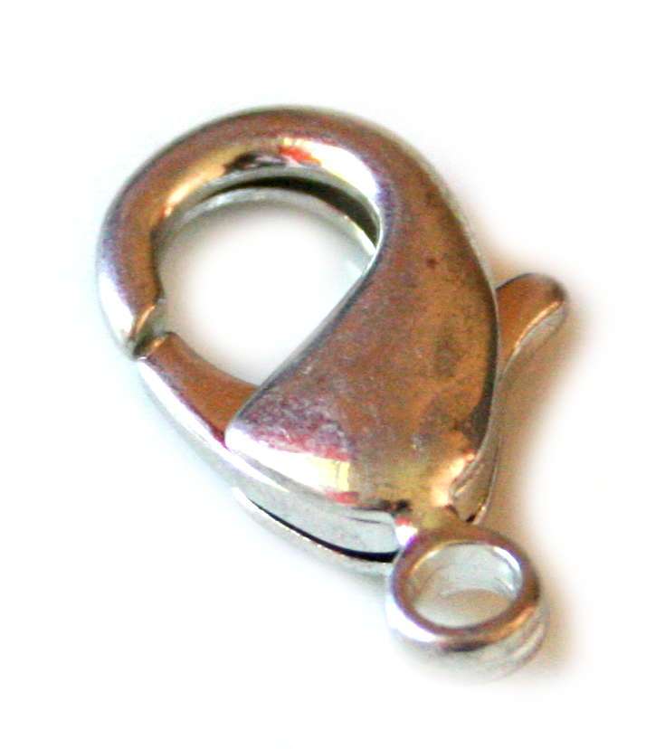 2 x Large silver coloured lobster clasp. 27x14mm.