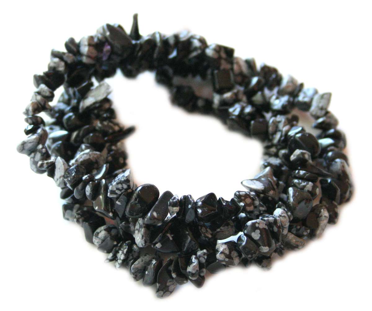 Snowflake Obsidian Chip String 80 cm